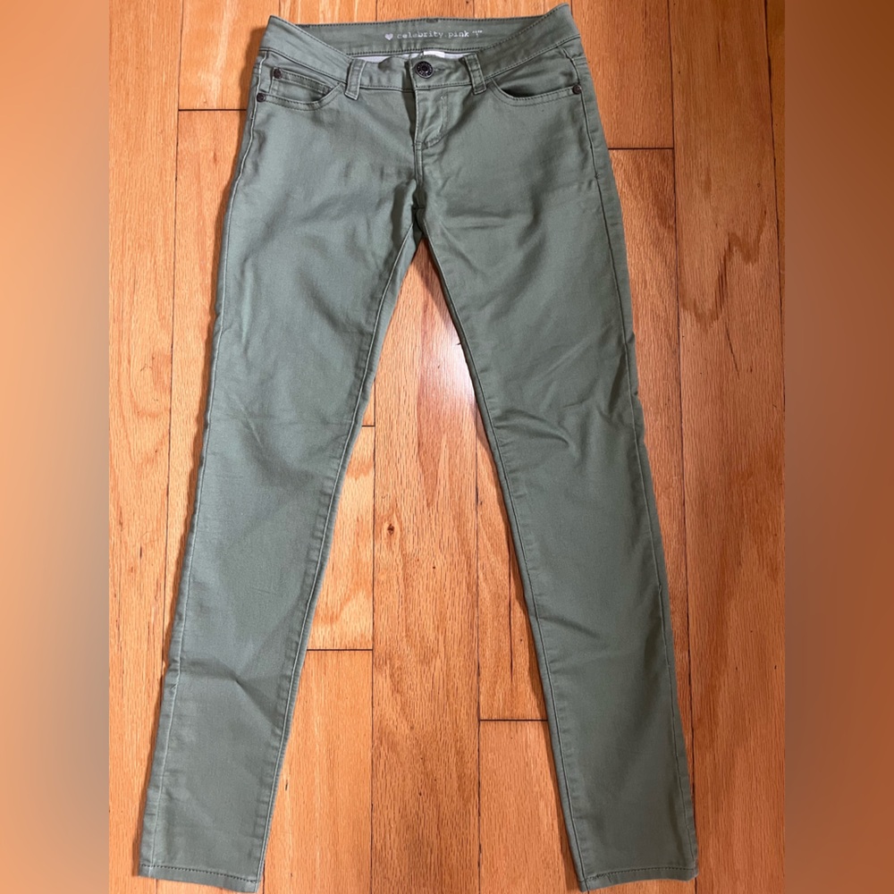 Celebrity Pink Oil Green Skinny Jeans